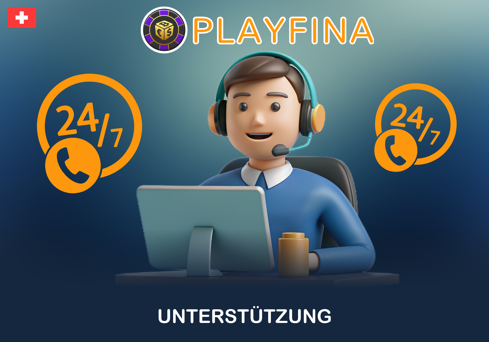 24-Stunden-Support bei Playfina