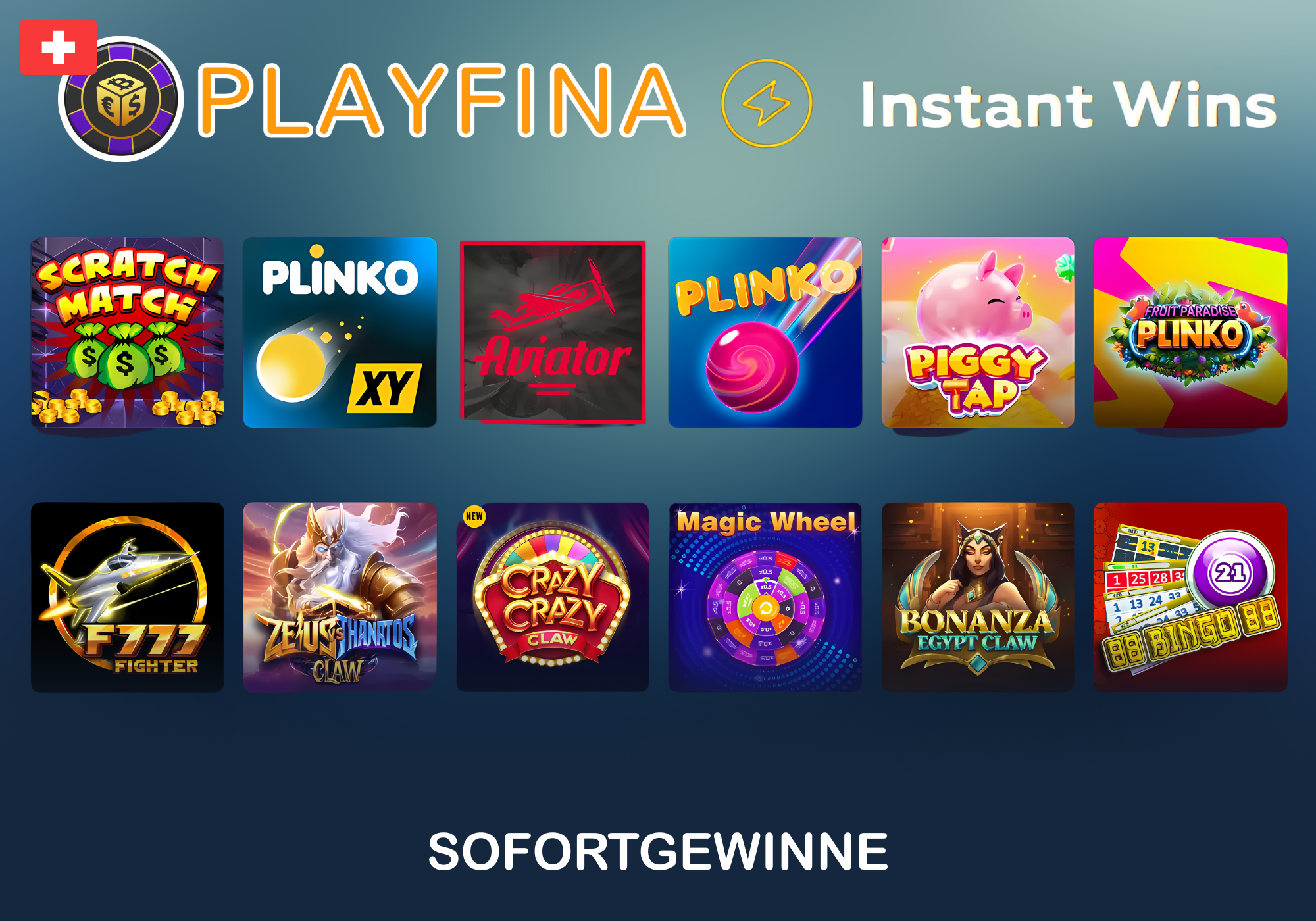 Sofortspiele und Crash Games bei Playfina in der Schweiz